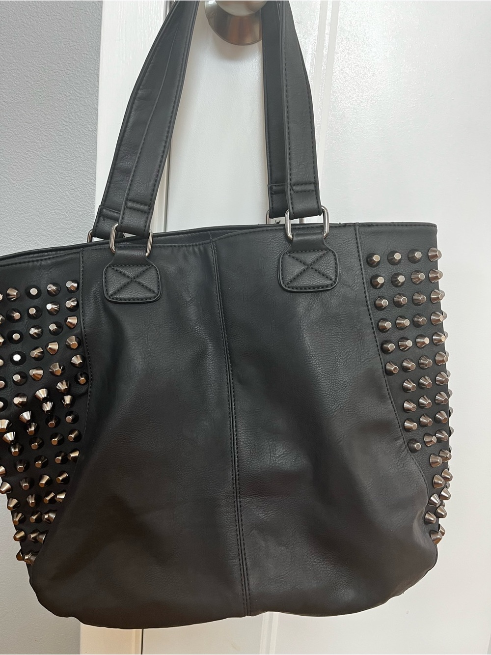 Black Studded Tote Bag - Picture 4 of 9